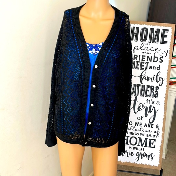 Black Cardigan Size Medium - Picture 1 of 4